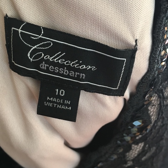 EUC Lace & santiny Black Cocktail Dress w/POCKETS! - Picture 7 of 8